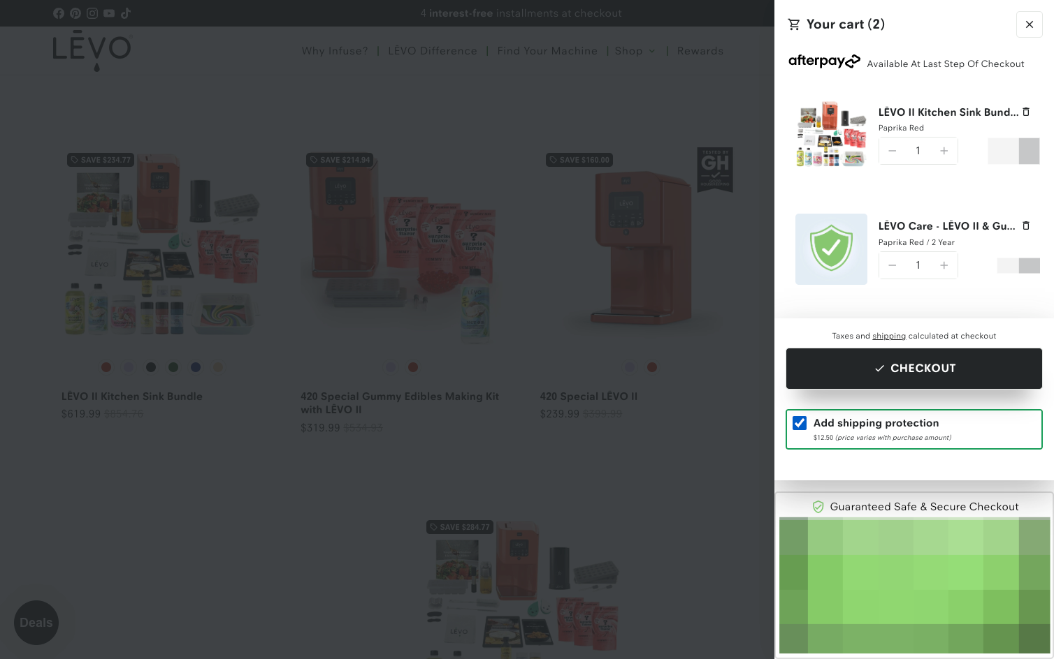 Check Add shipping protection… (optional)