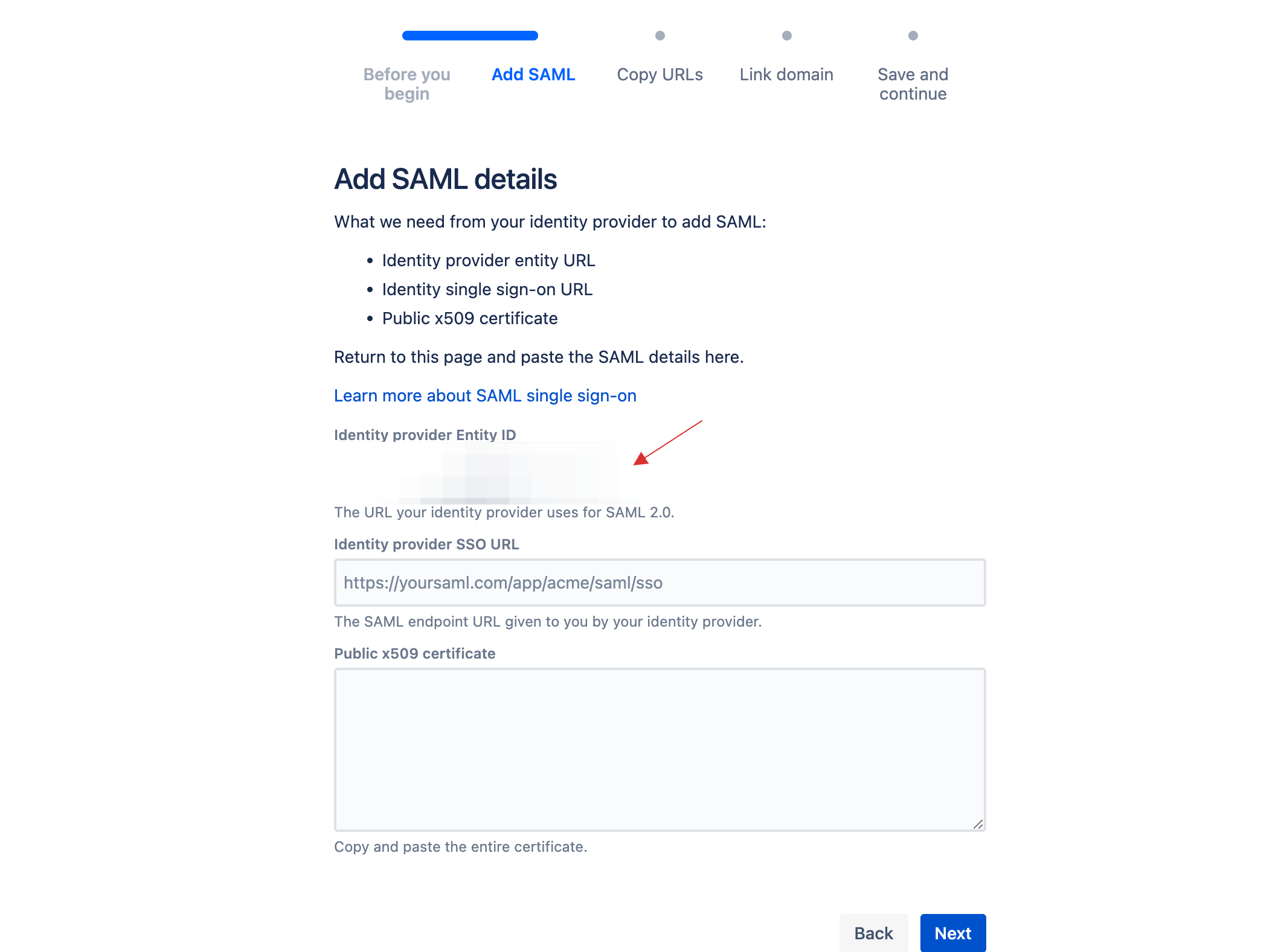 Identity provider Entity ID