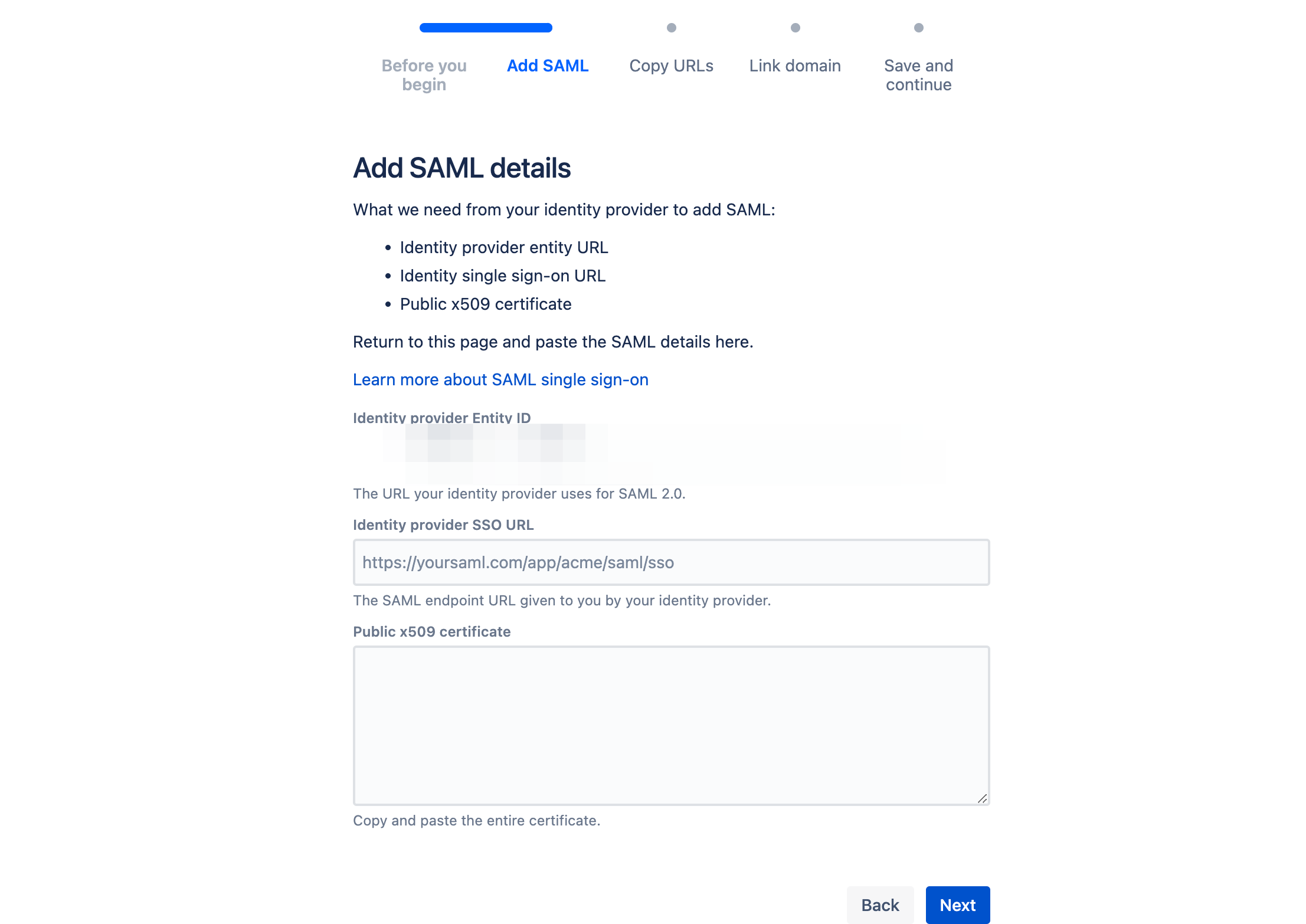 SAML details