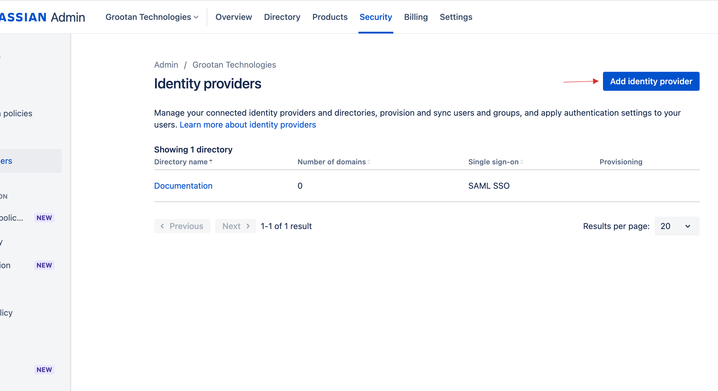 Add identity provider