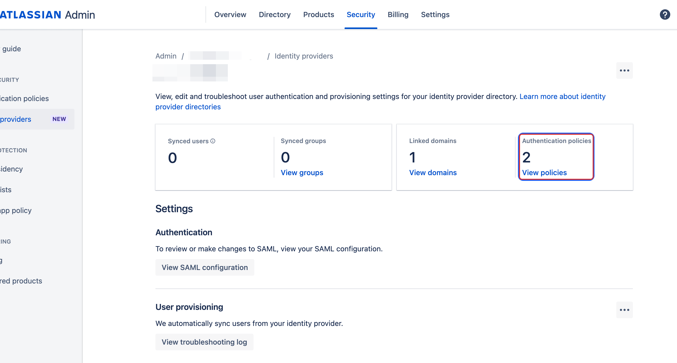 Authentication policies