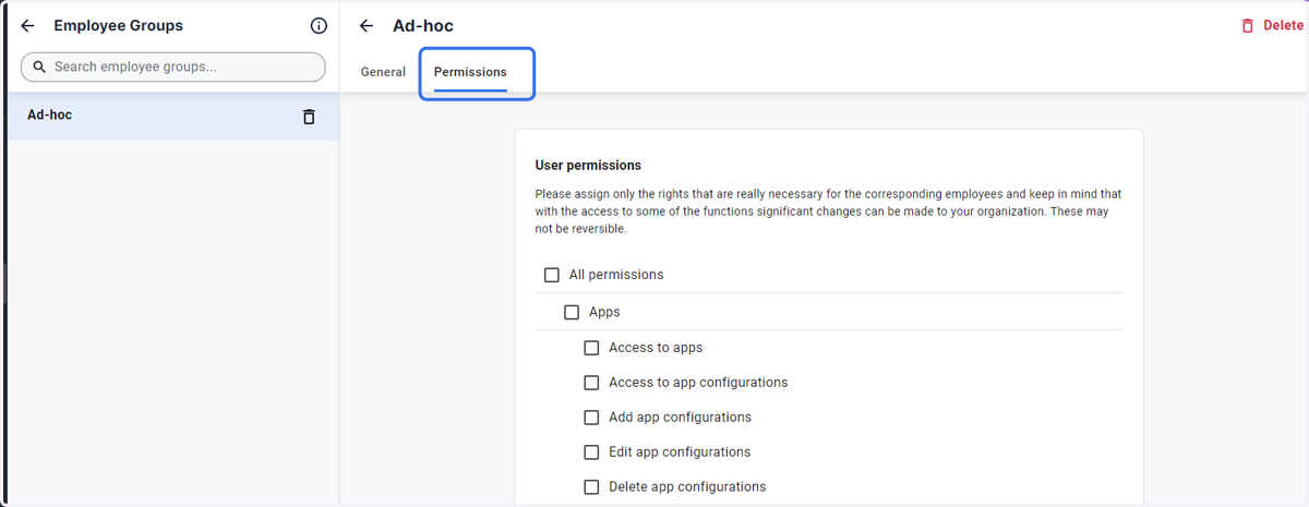 Click on the Permissions Tab