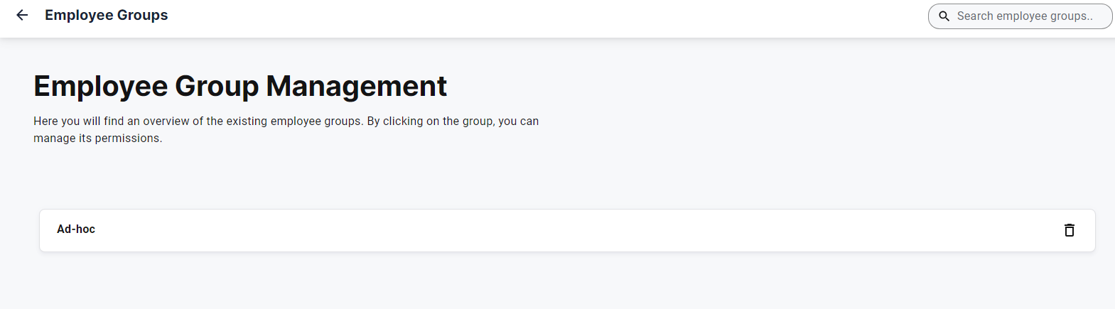 Create and Open an Employee Group that you have created eg. Ad-hoc