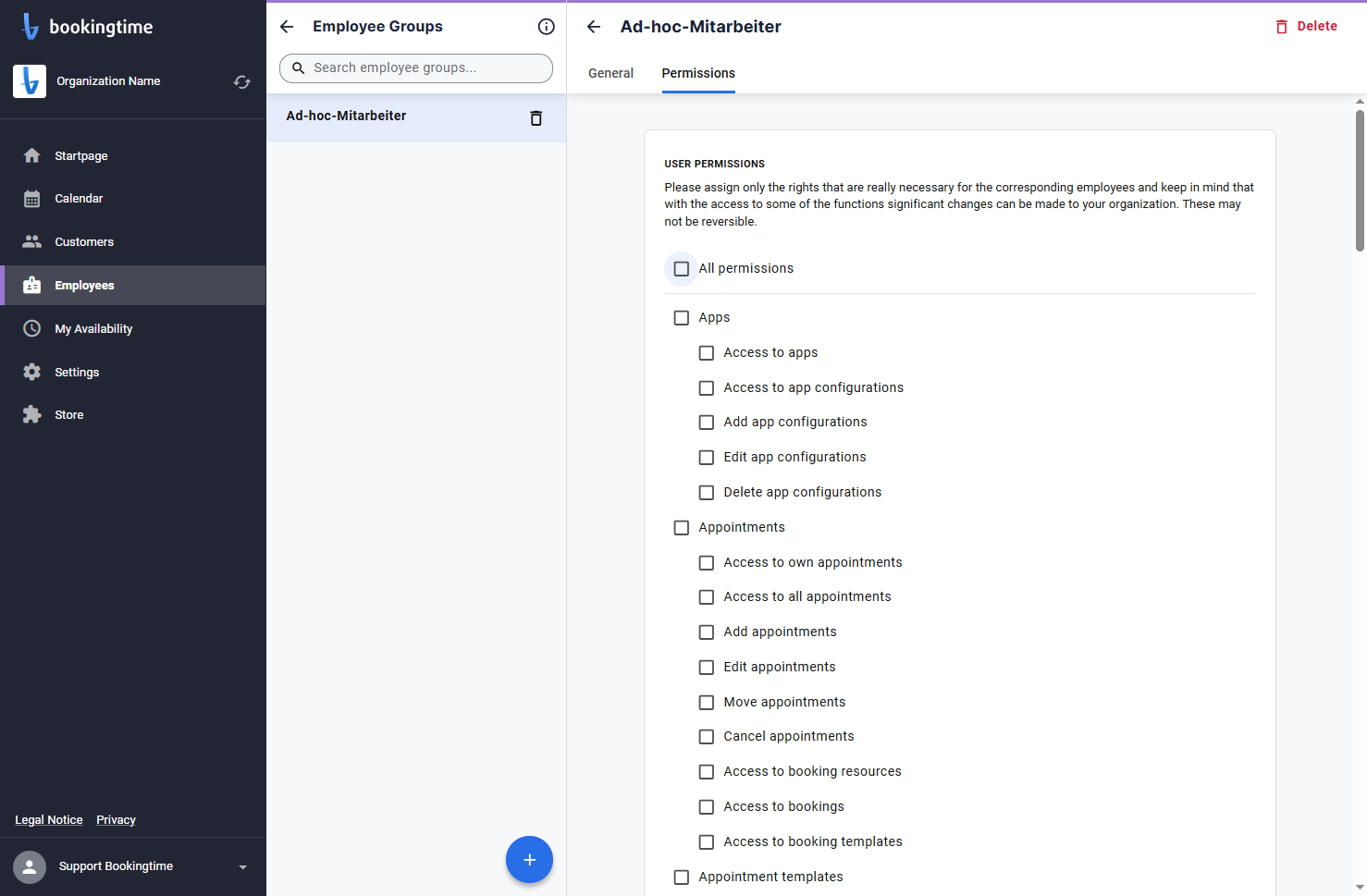 Check All permissions if you want to assign all permissions to this group