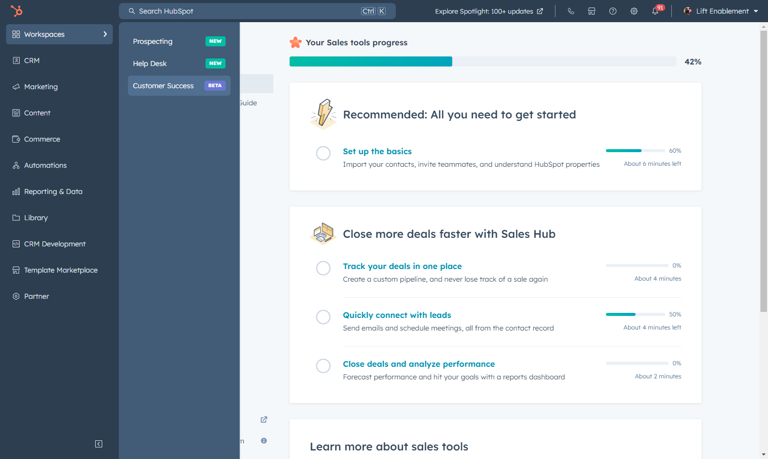 Click on Customer Success…