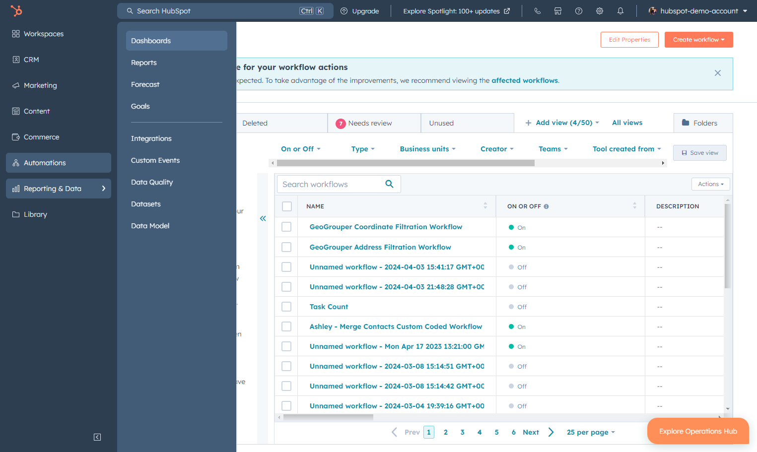 Click on Dashboards