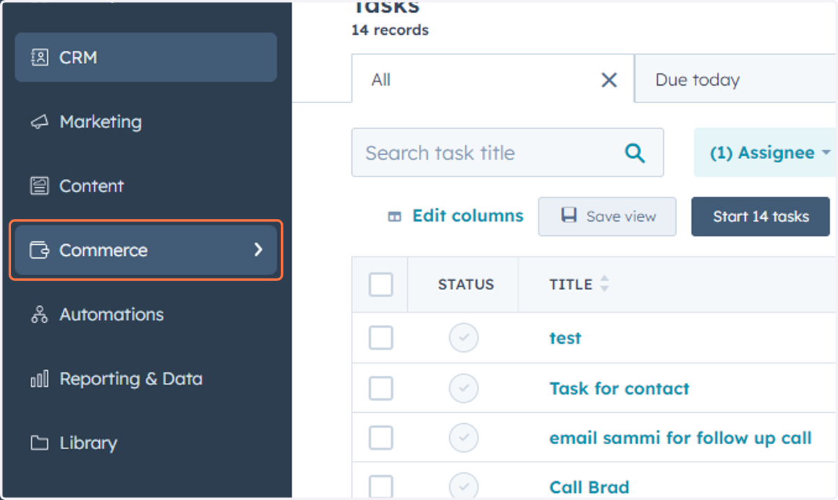 Click on Commerce