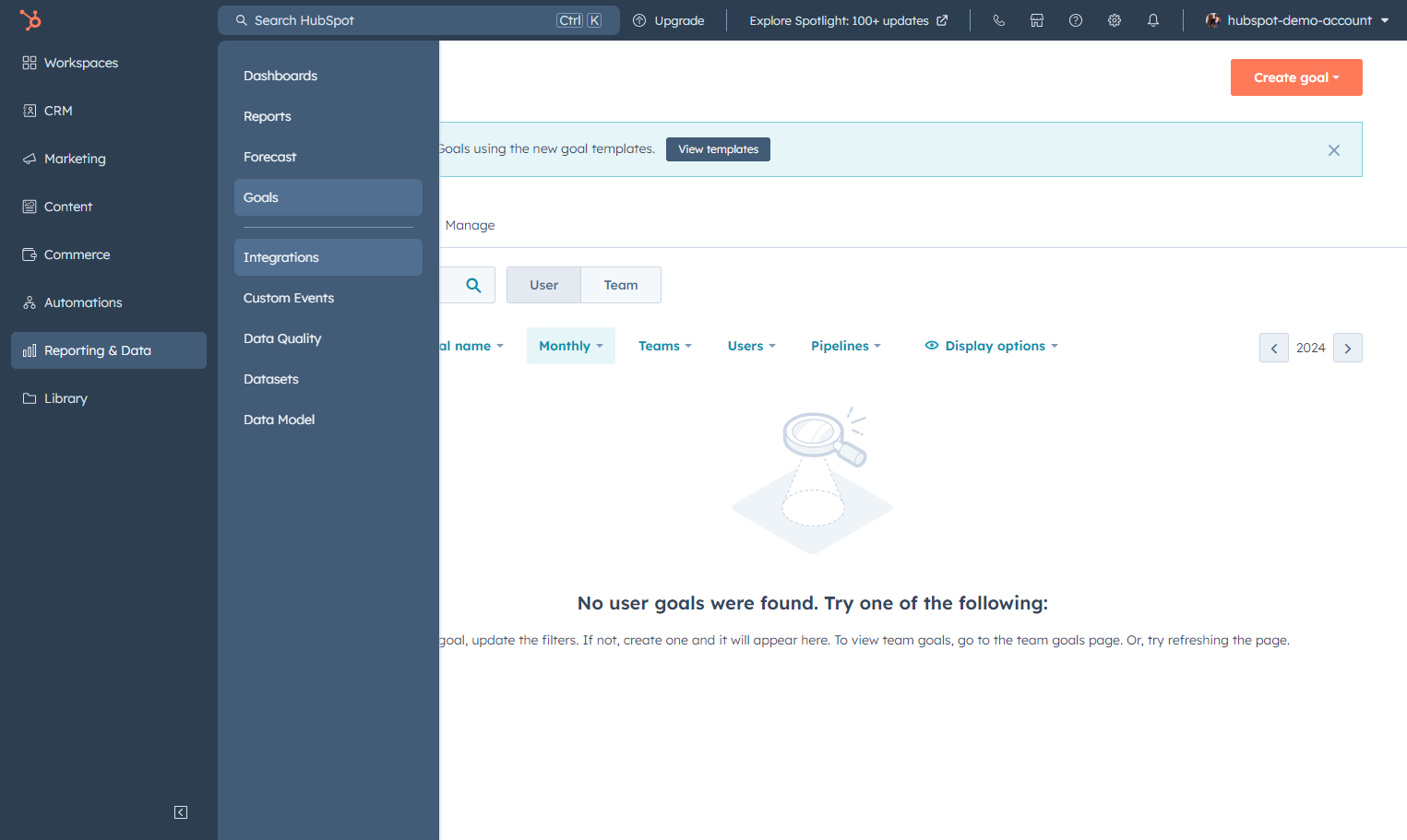 Click on Integrations