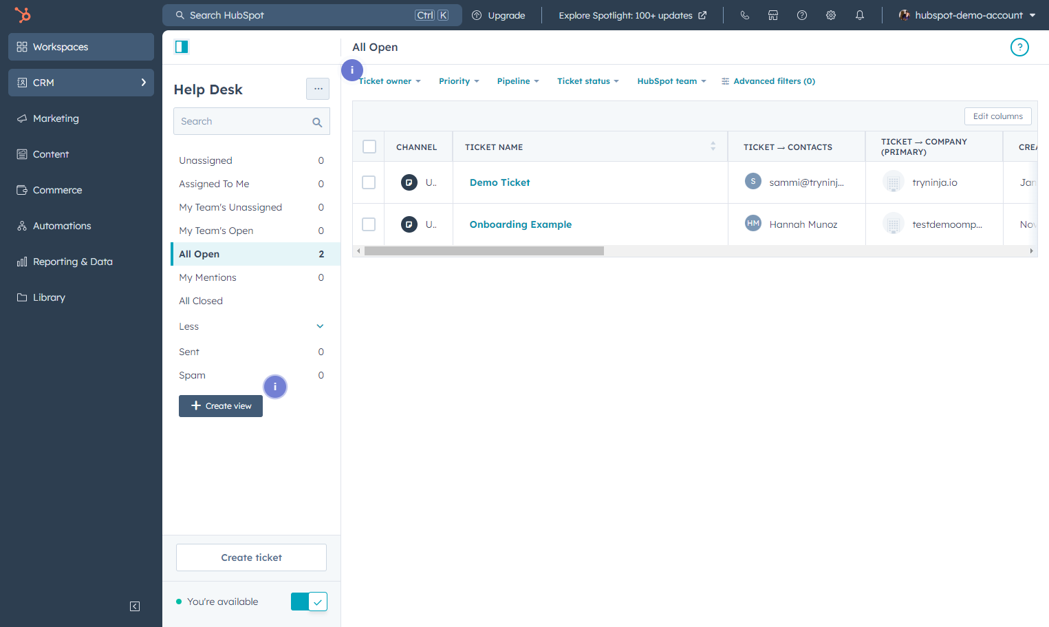 Click on CRM