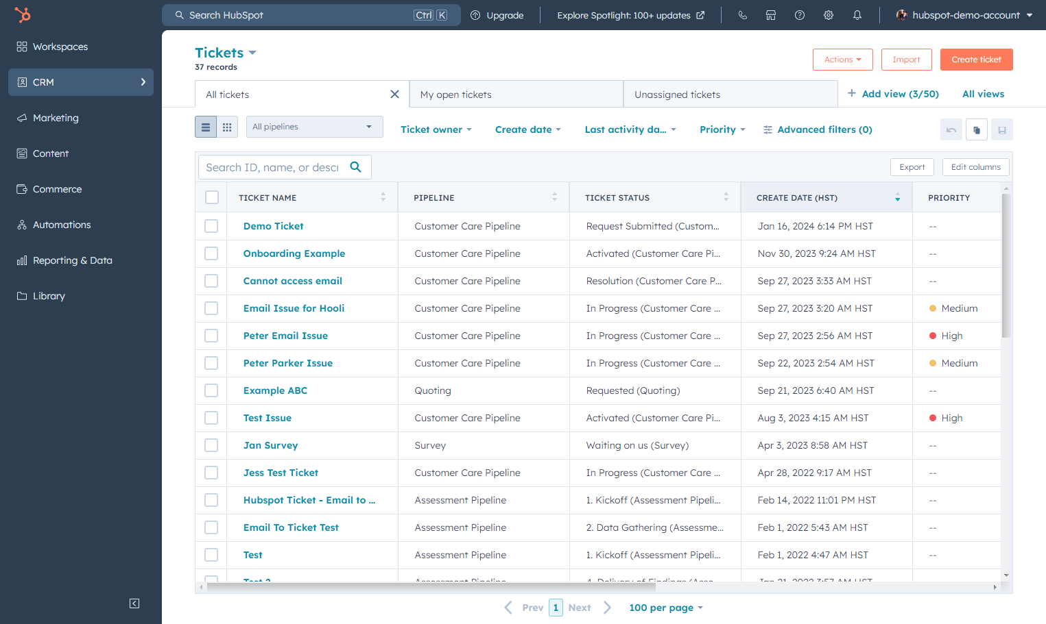 Click on CRM