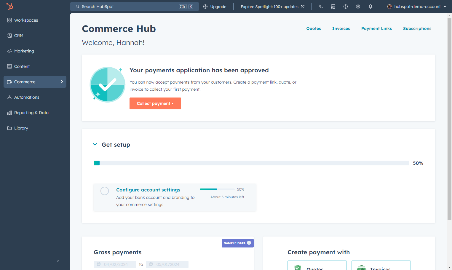 Click on Commerce