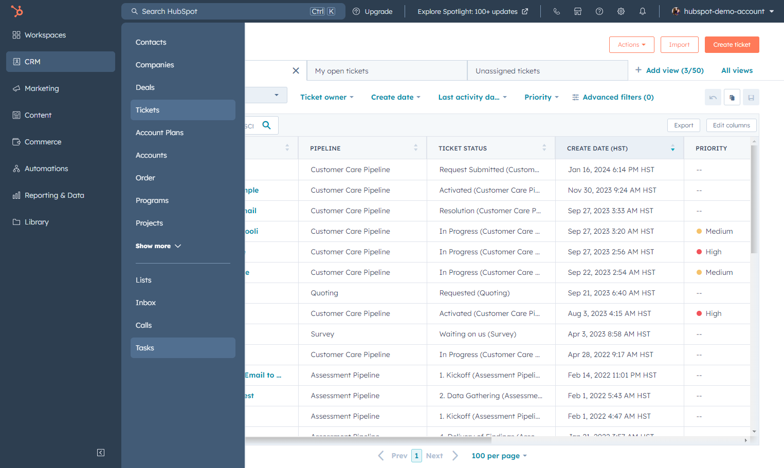 Click on Tasks