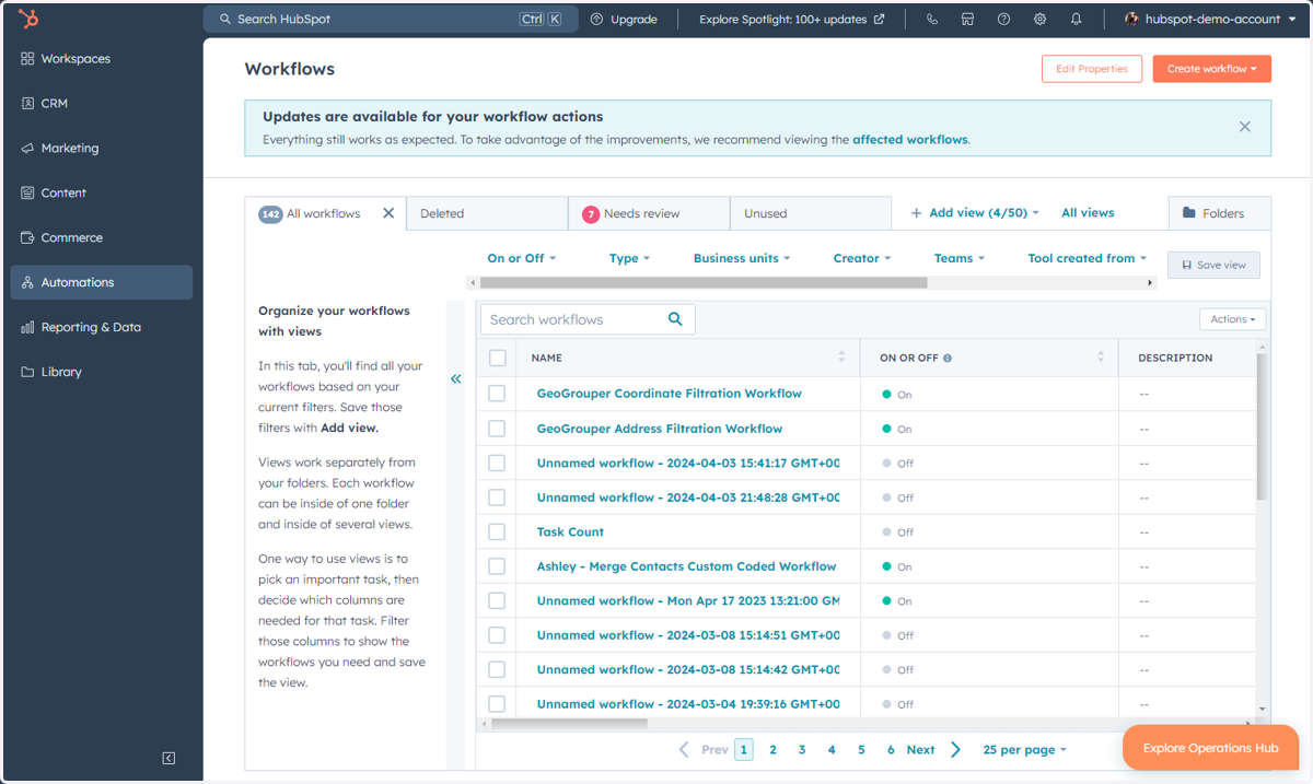 This is where you can access, manage and create Workflows