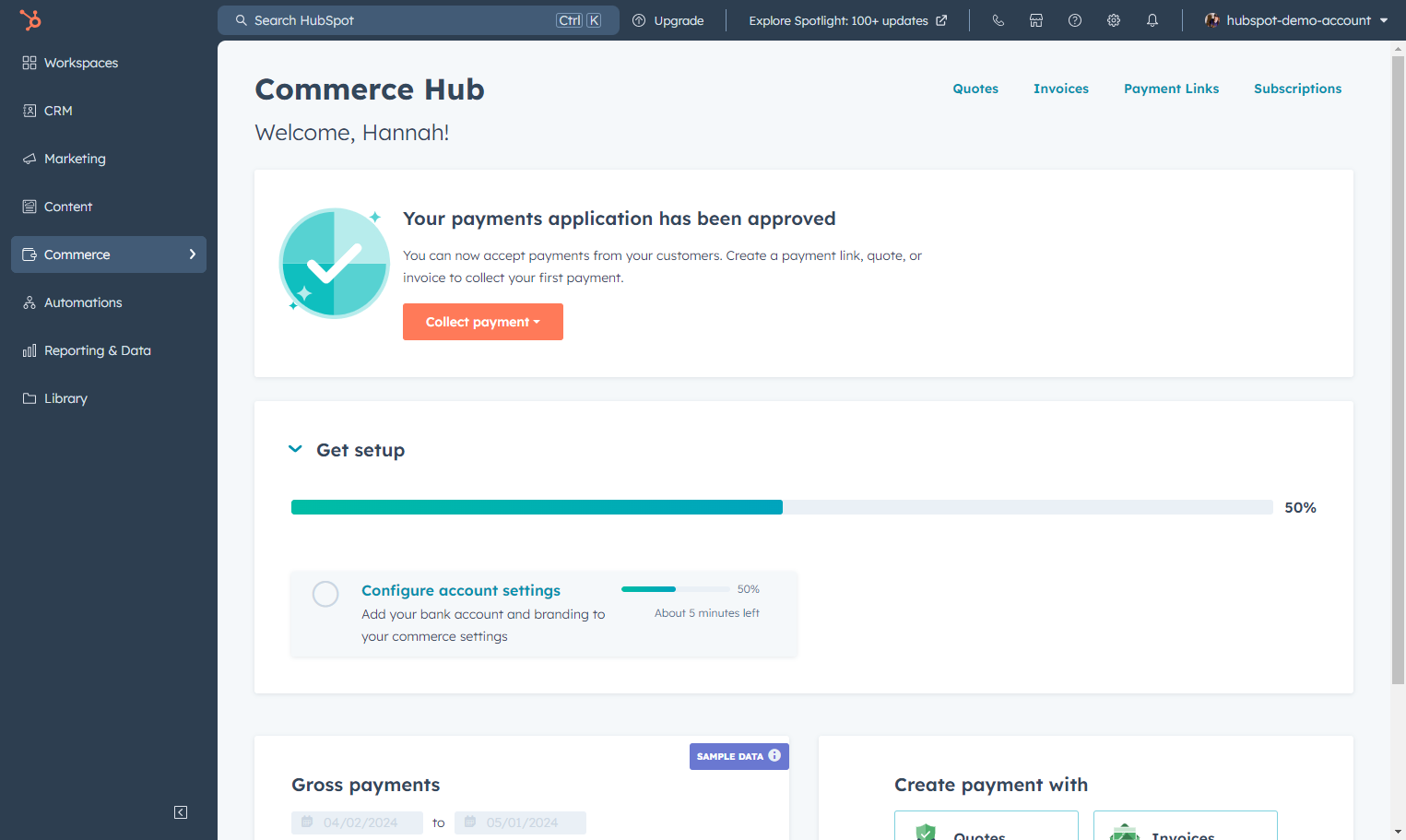 Click on Commerce