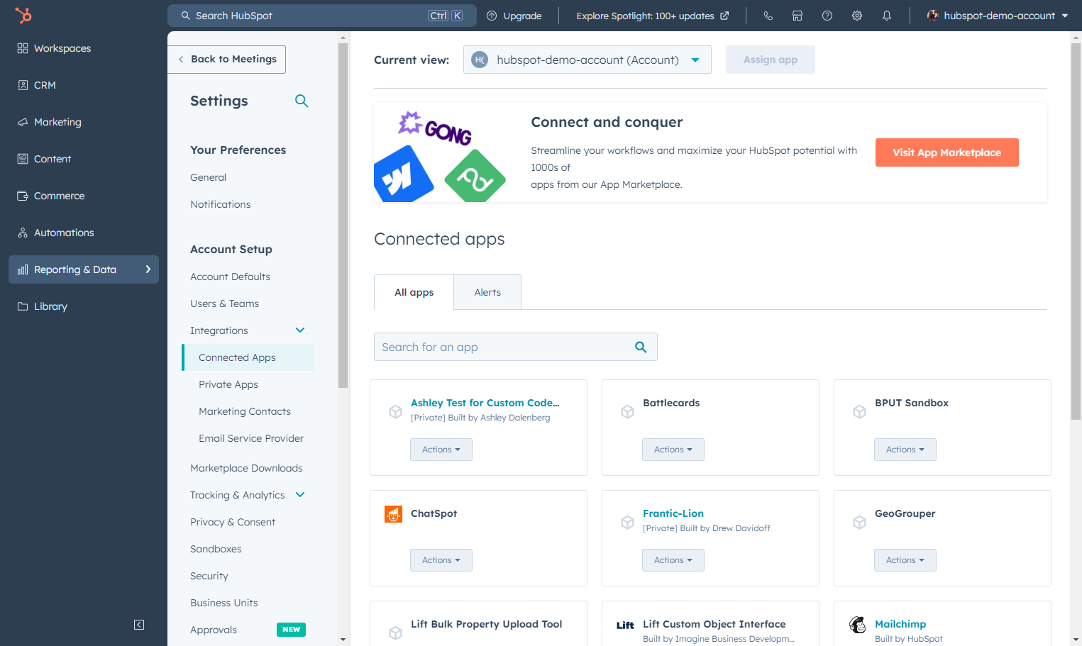 Click on Reporting & Data