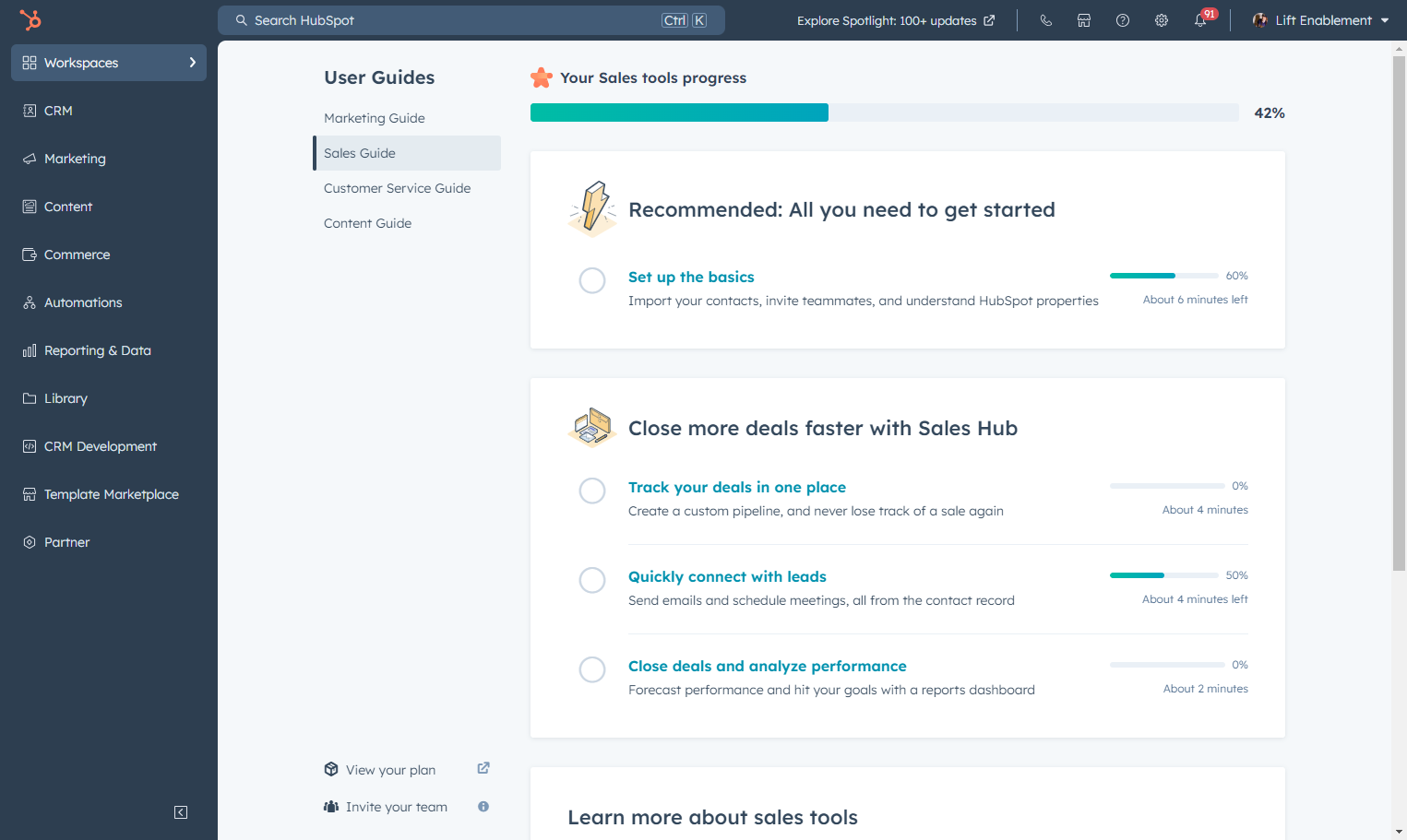 Click on Workspaces