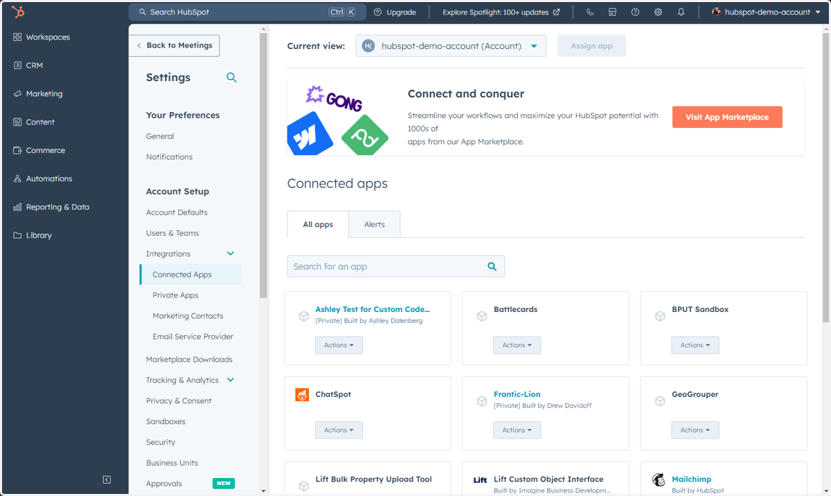 This will bring you into Settings where you can manage your Connected Apps