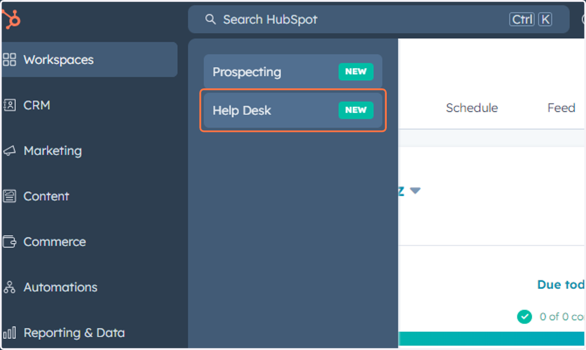 Click on Help Desk…