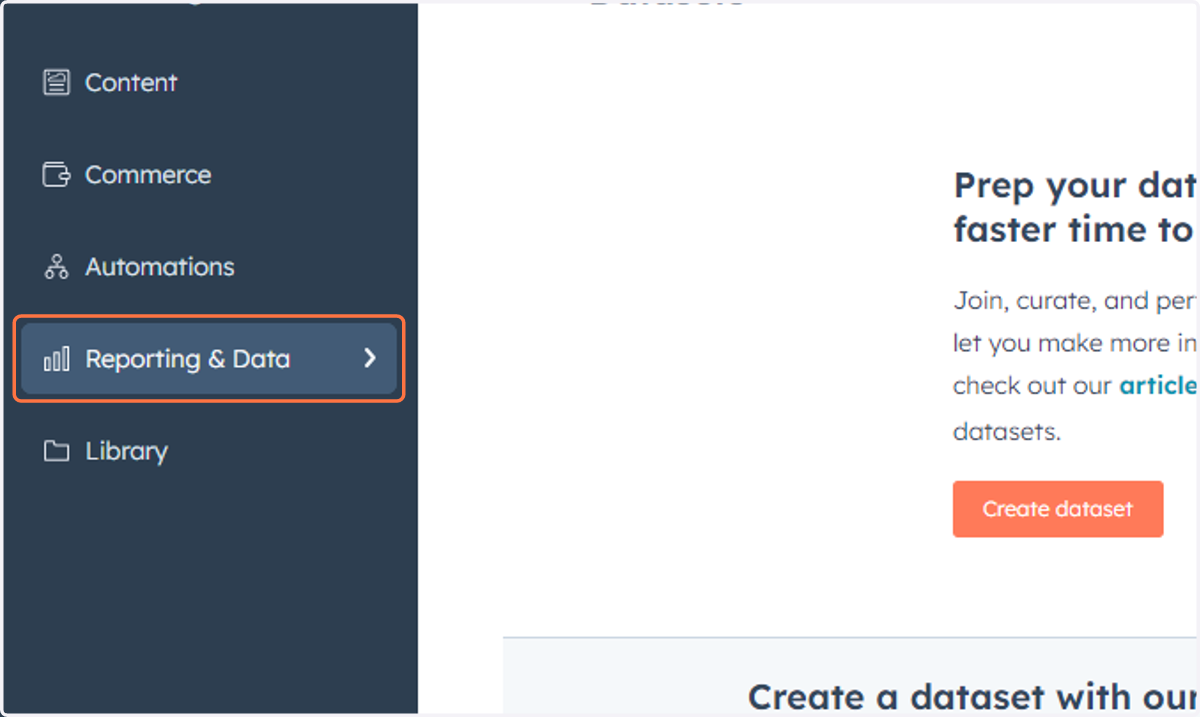Click on Reporting & Data