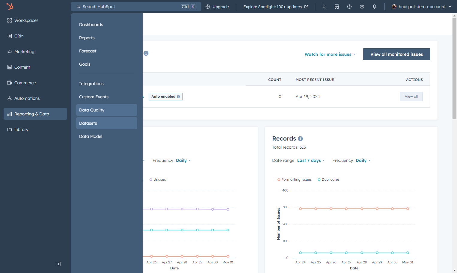Click on Datasets