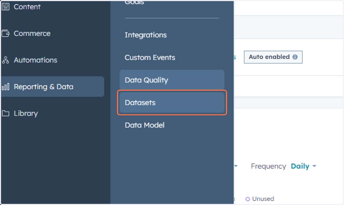 Click on Datasets