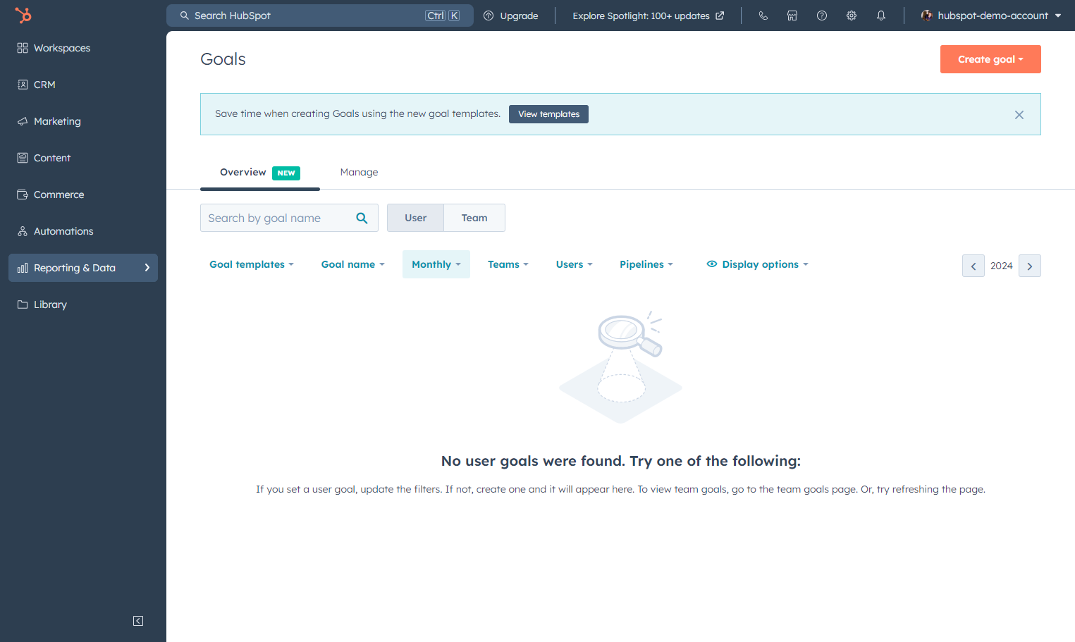 Click on Reporting & Data