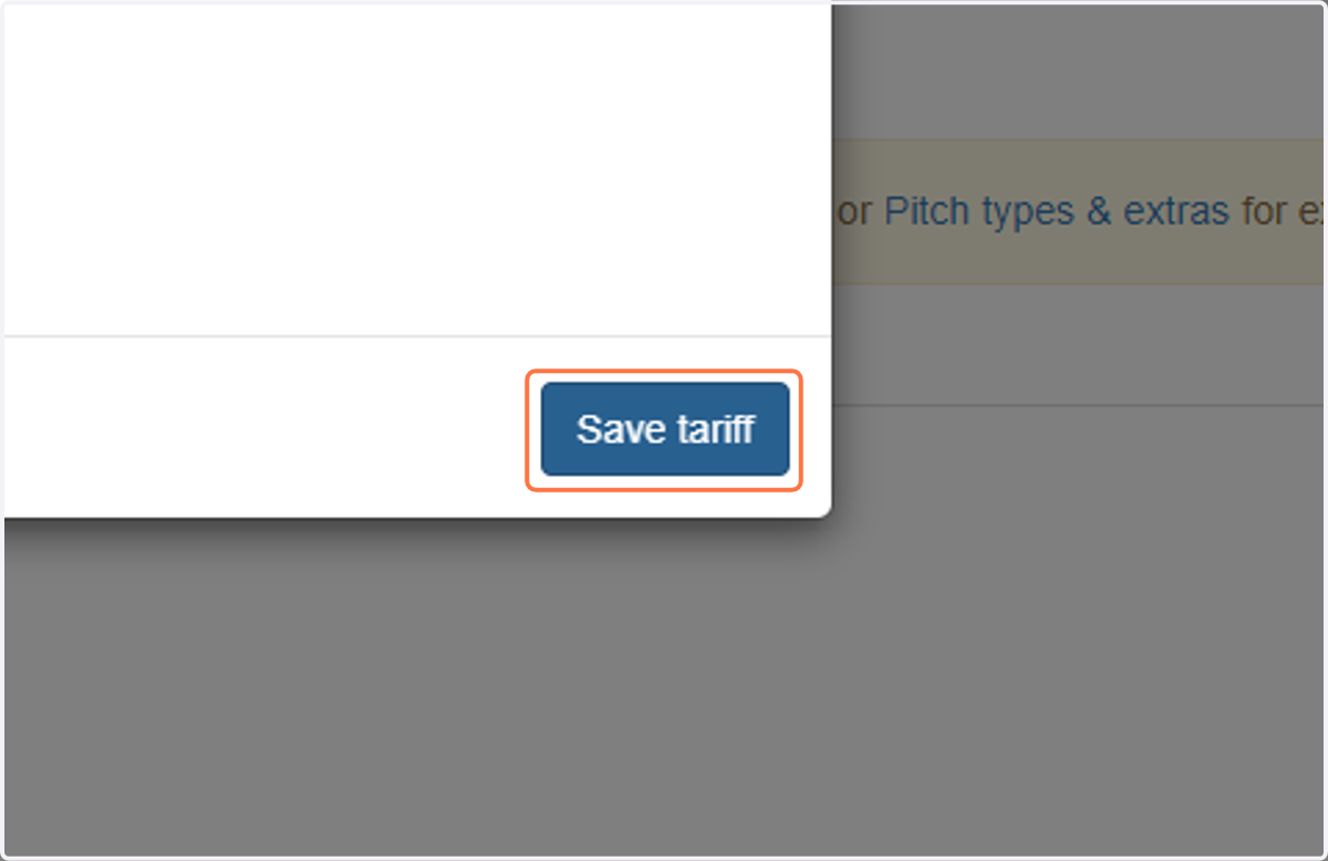 Click on 'Save tariff'