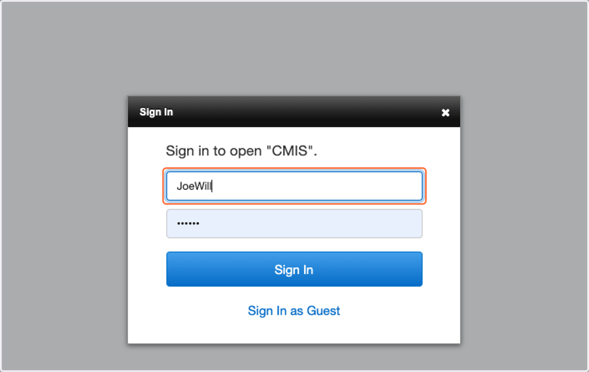 Type in your Account Name and temporary password