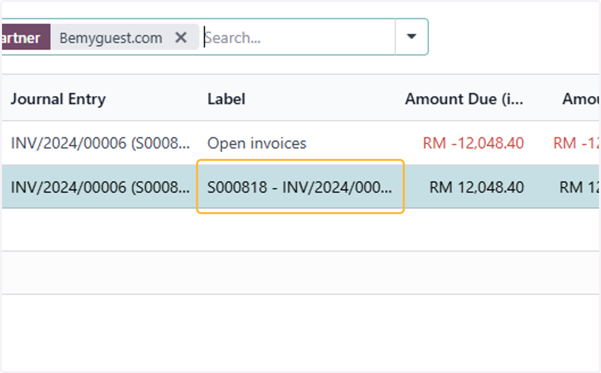 If all details in the file are matched, Odoo will automatically suggest the invoice to be reconciled