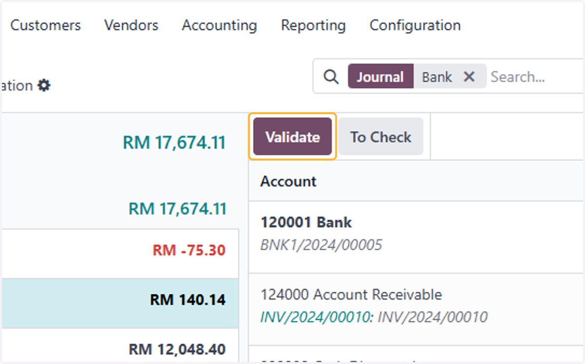 Click on Validate