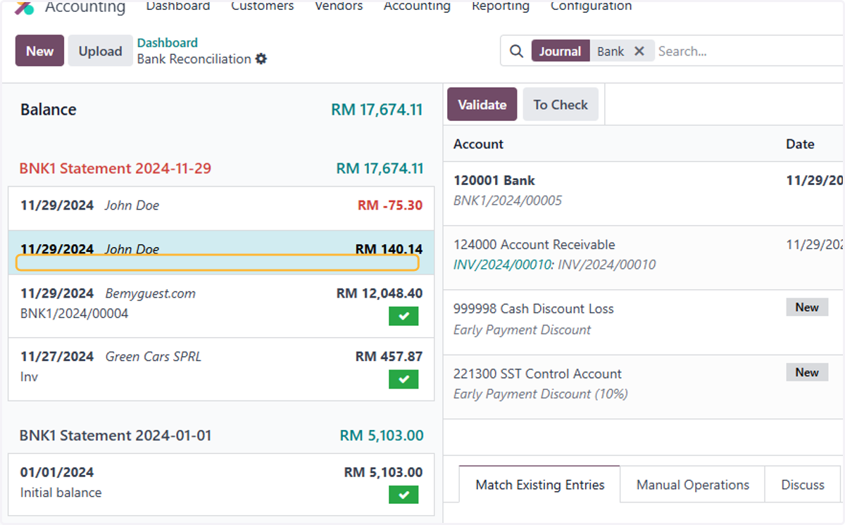 Select another transaction (Repeat step 9-10)