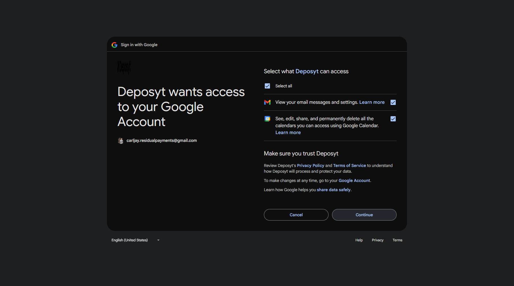 Step 8: Once selected, you can proceed by clicking Continue.