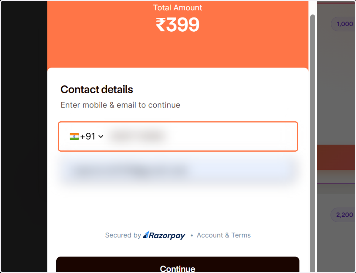 Please enter a valid mobile number …