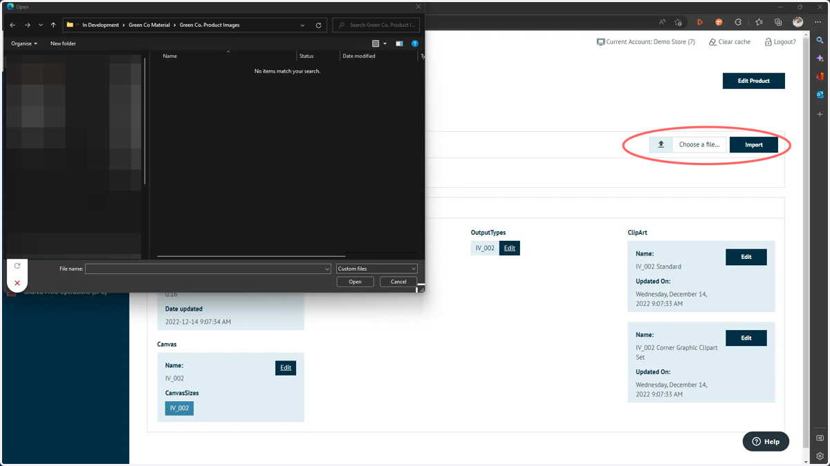 Update the MEX file used for the relevant MegaEdit product within Infigo