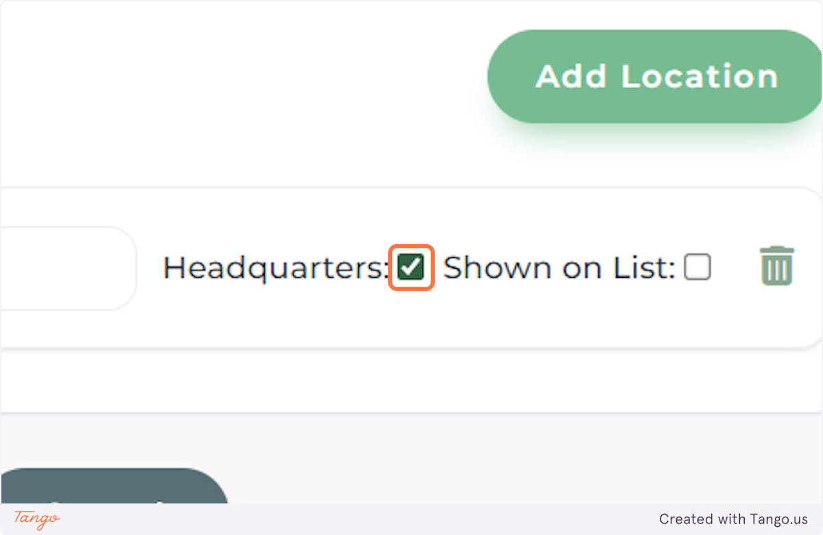 Optionally mark the checkboxes next to your location