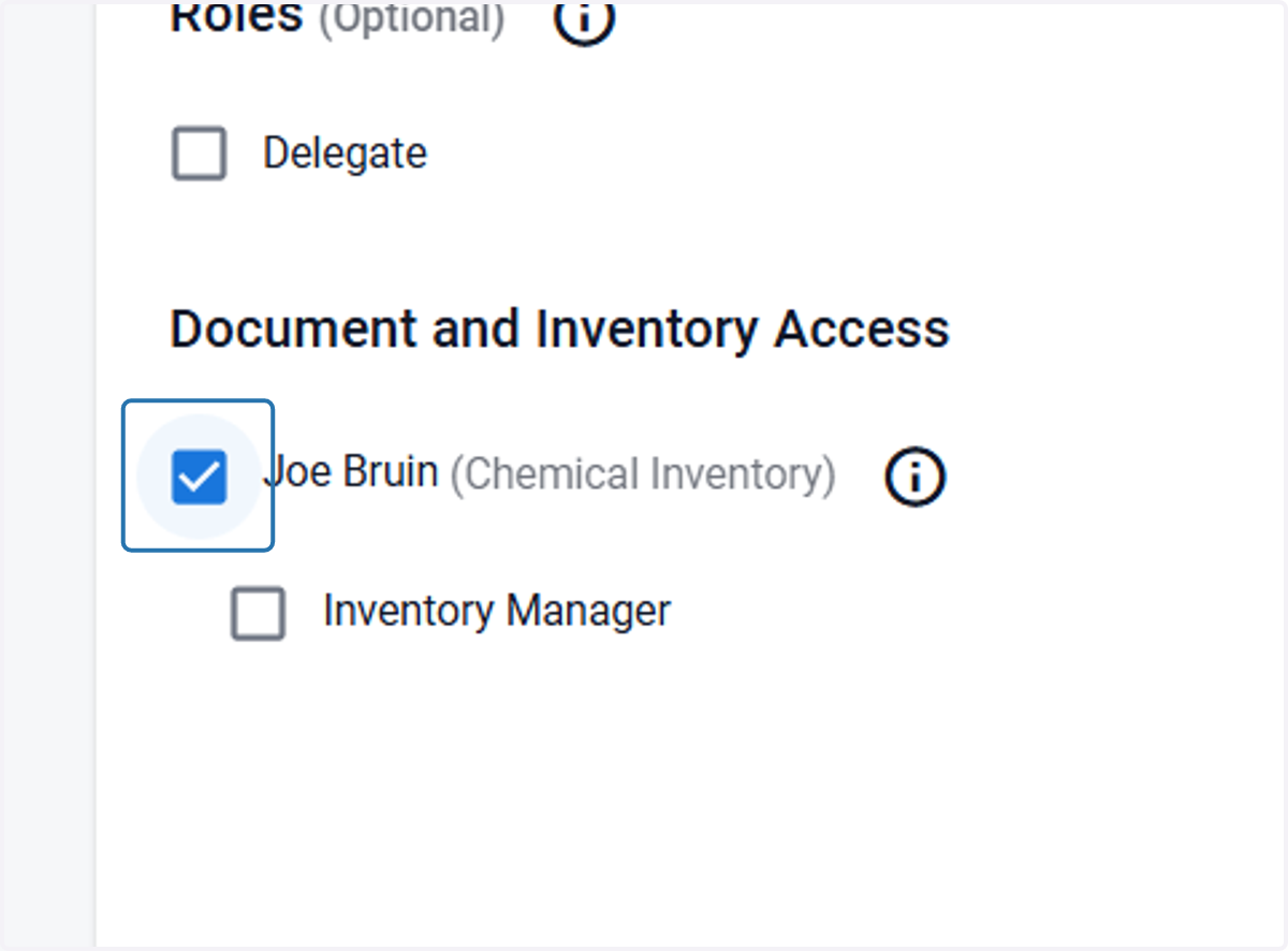 Check the box for the lab's chemical inventory