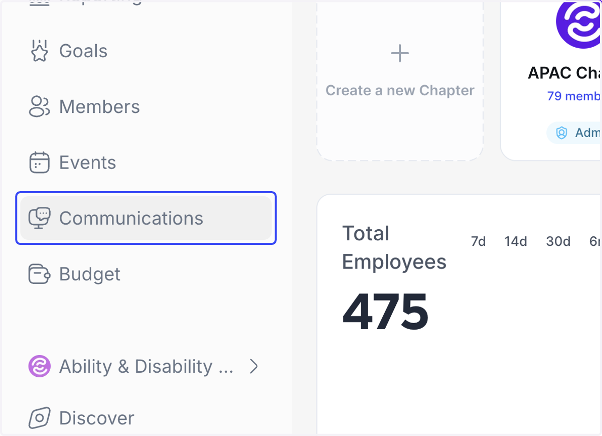 Click on Communications