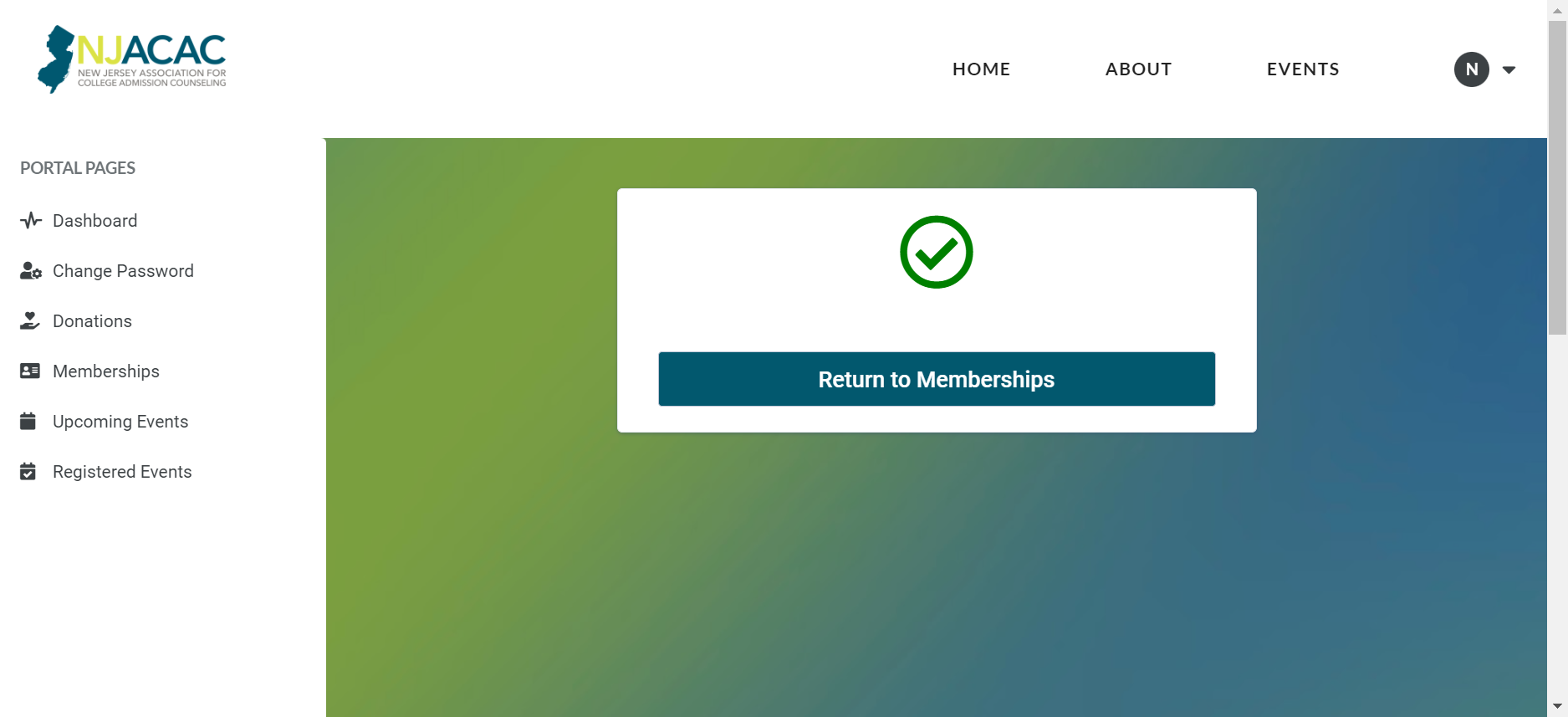 Click on Return to Memberships