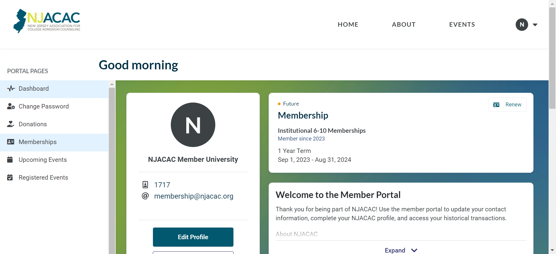 Click on Memberships