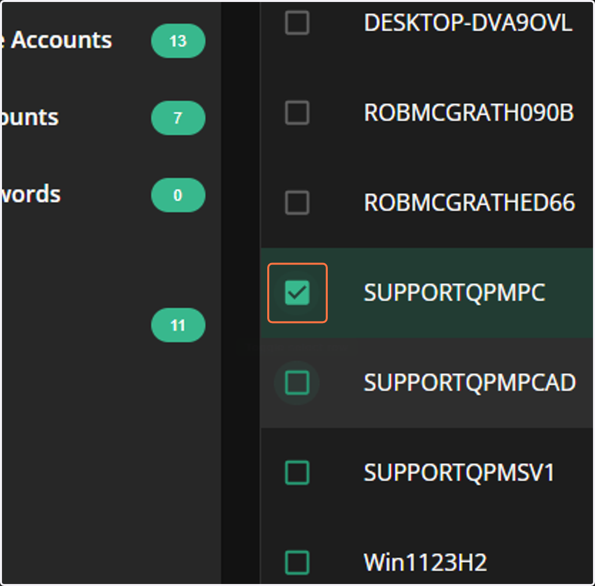Check Toggle select row
