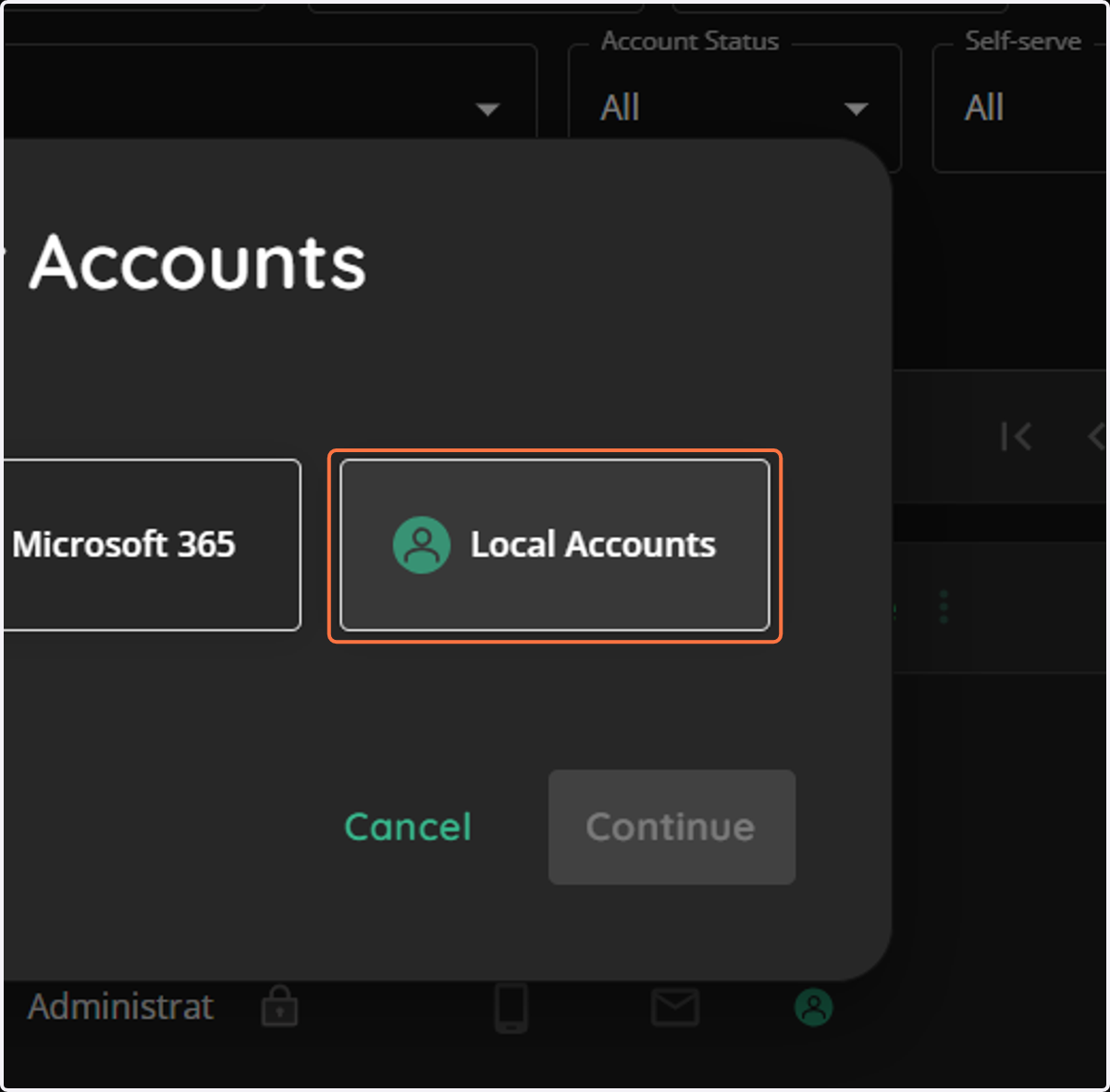 Click on Local Accounts