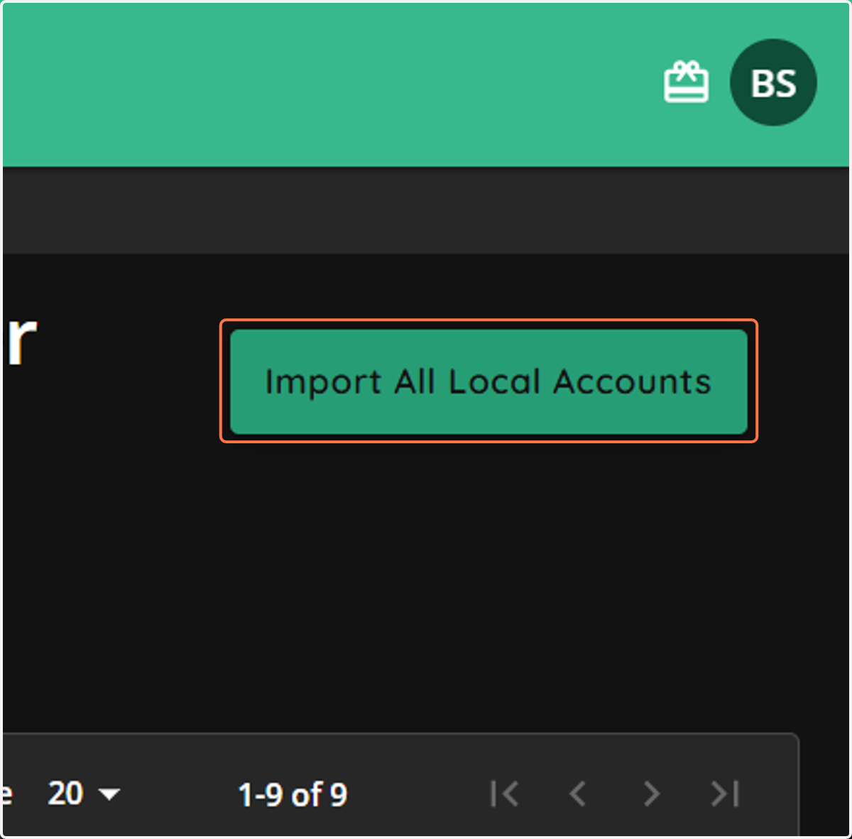 Click on Import All Local Accounts