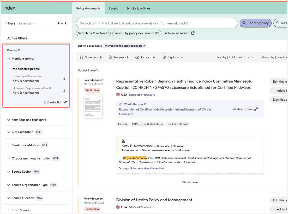 You will be taken to the 'Policy Documents' page where you can view your results.