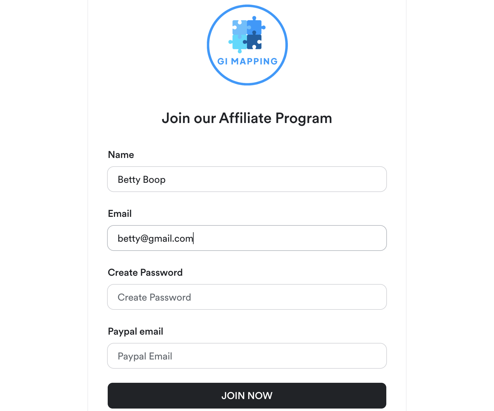 Add your email. This will be your username.