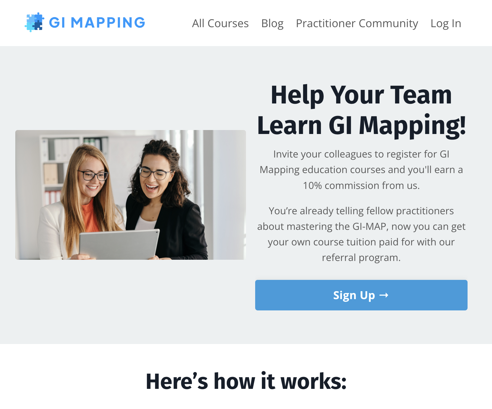 Click on the blue Sign Up button