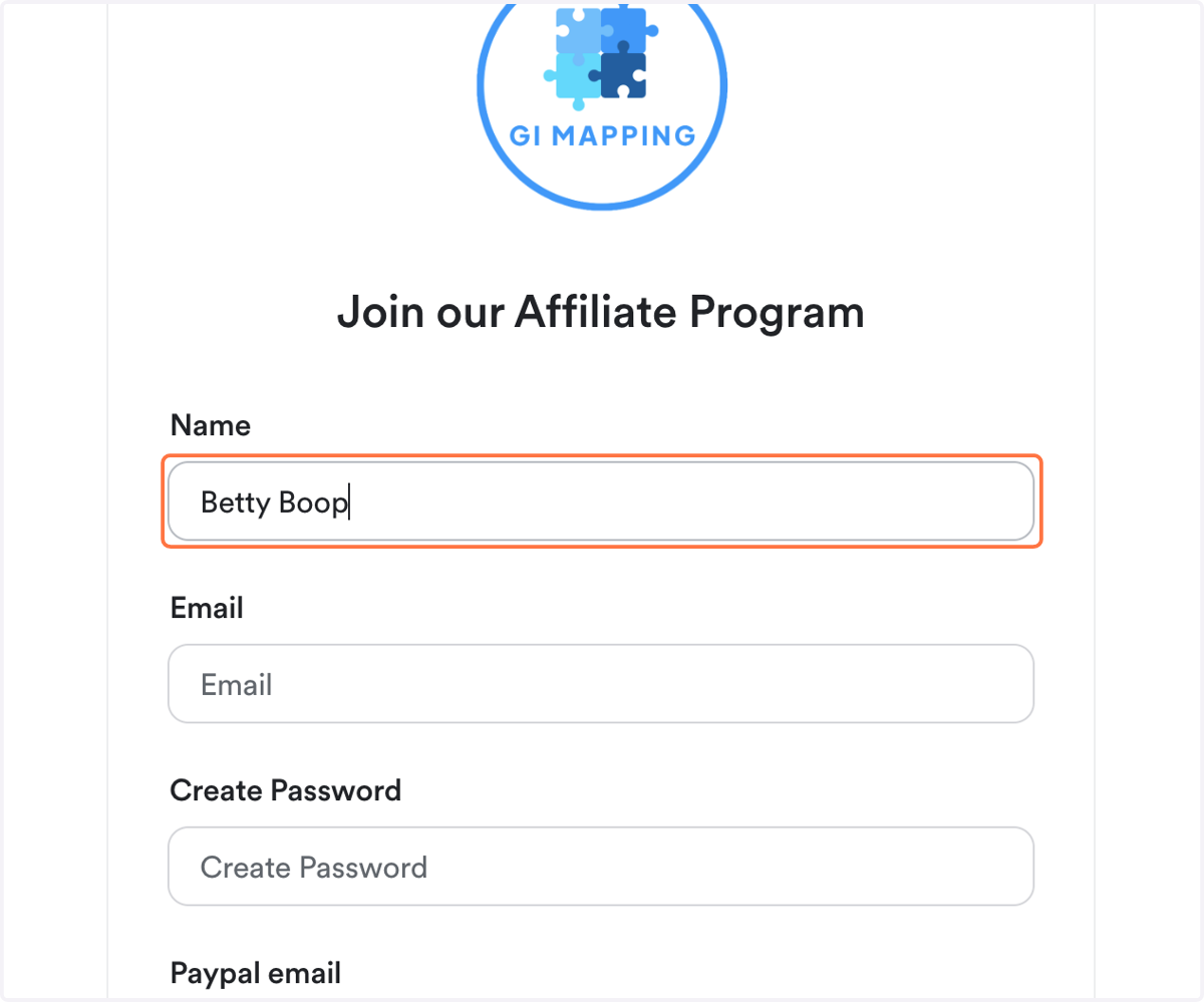 Complete the simple registration form