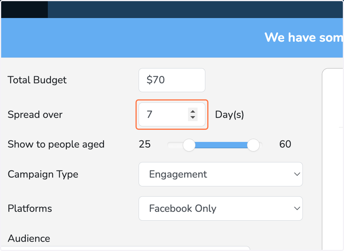 Set your campaign duration