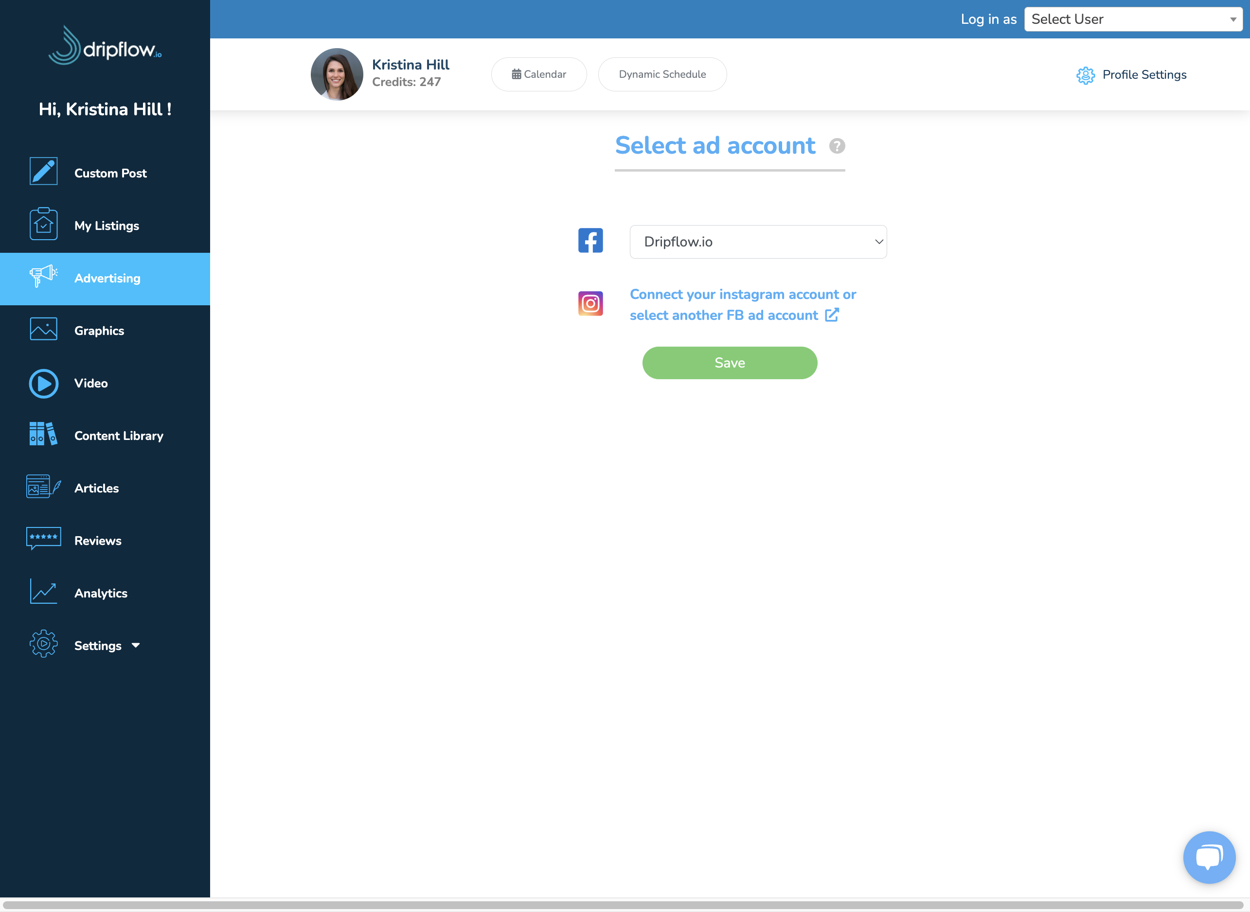 Select your meta business manager account