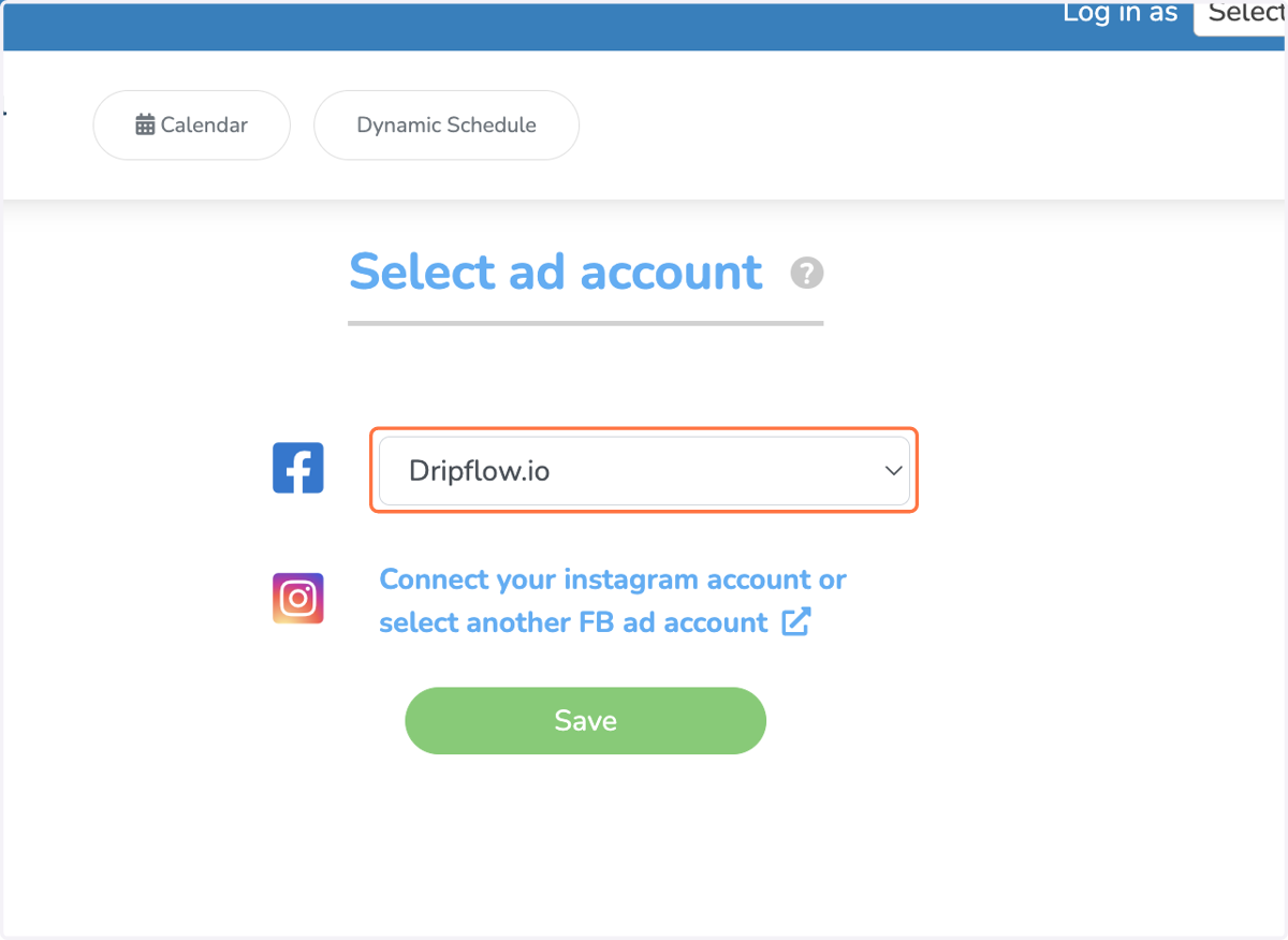 Select your meta business manager account
