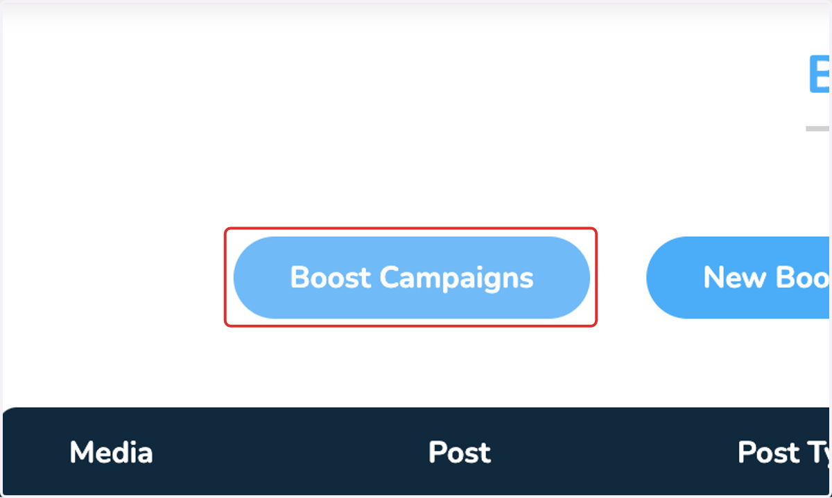 Click on Boost Campaigns